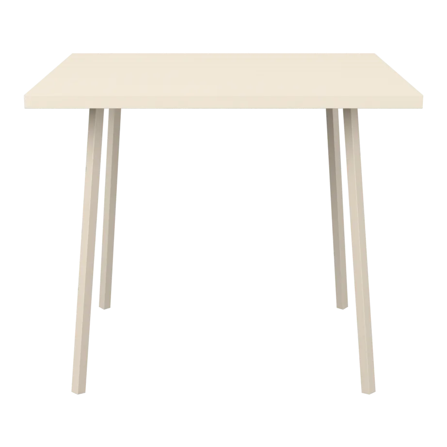 Haus Esstisch aus Aluminium – Farbe: Beige · Größe: 89 × 80 × H 76 cm, 3D-Ansicht