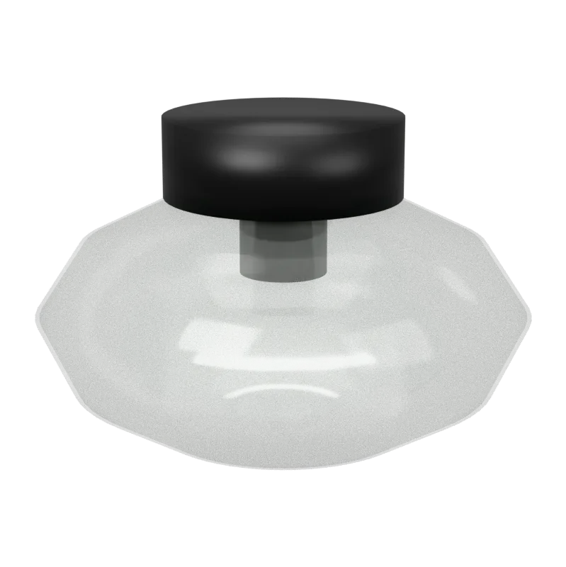 Reflexion Deckenleuchte aus Glas und Metall, schwarz, 3D-Ansicht