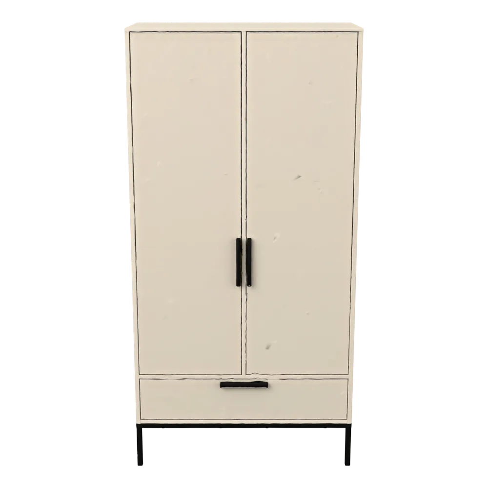 Adam Kleiderschrank mit breiter Schublade, FSC®-zertifiziert – Dust, 3D-Ansicht