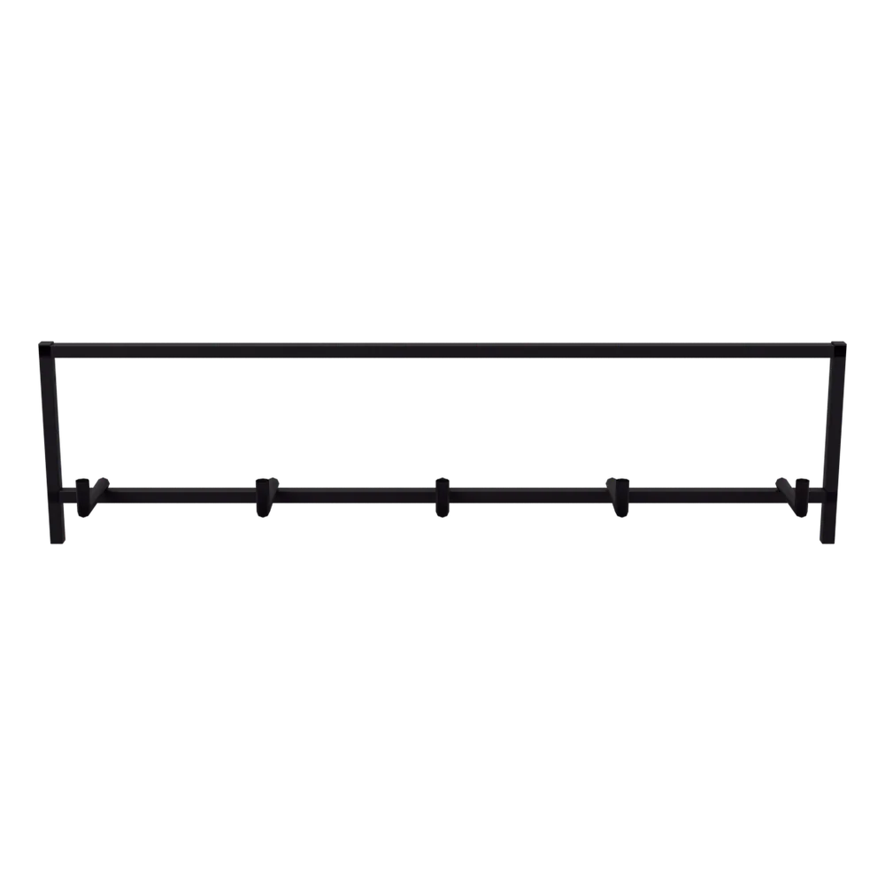 Quinn Wandgarderobe mit fünf Haken – Schwarz, 3D-Ansicht