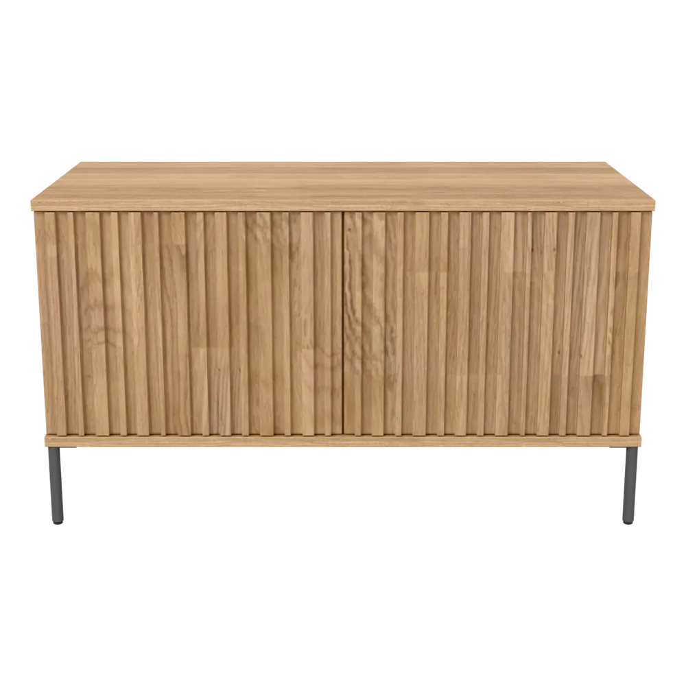 New Gravure TV-Möbel mit grafisch geprägten Türen, FSC®-zertifiziert – Natur, 3D-Ansicht