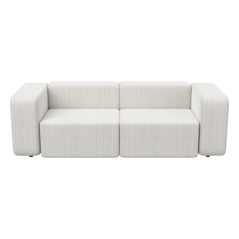 Bean 3,5-Sitzer Sofa mit breiter Polsterung – Natur, Rippstoff, 3D-Ansicht