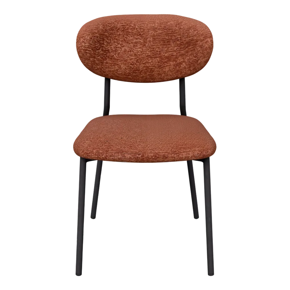Kjeld Esszimmerstuhl aus Chenille – Braun, 3D-Ansicht