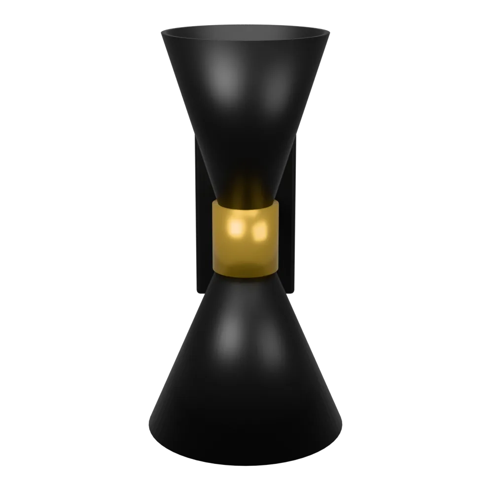 Preto Wandleuchte mit schwenkbarem GU10-Spot, 3D-Ansicht