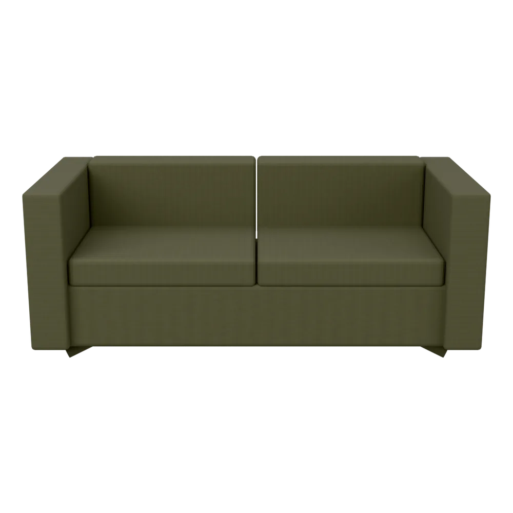Soba Sofa aus Sperrholz und Polyester – Farbe: Hellgrau, 3D-Ansicht