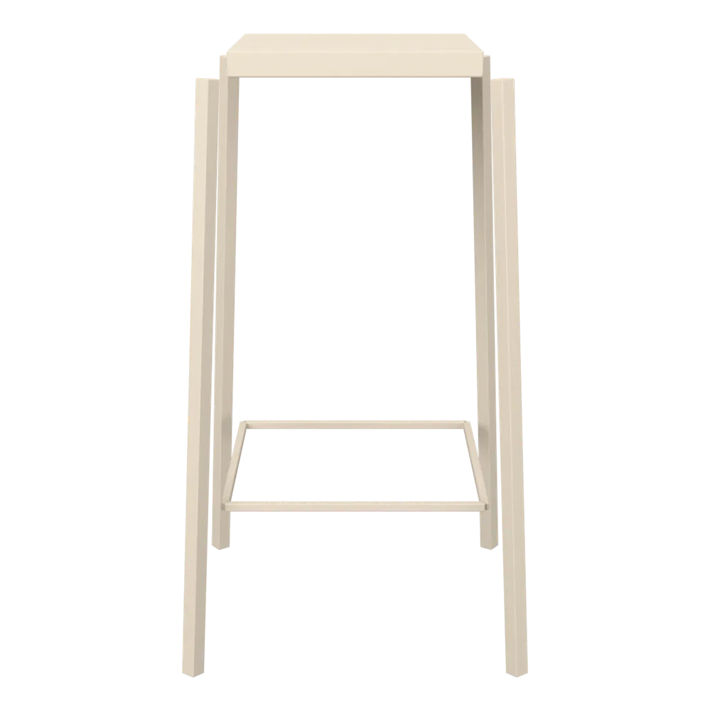 Tempe Barhocker aus Stahl in Beige, ohne Lehne, 3D-Ansicht