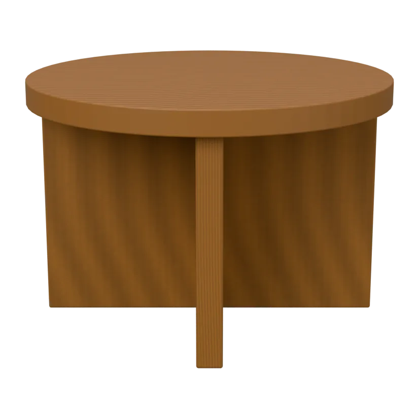 Nomad Pflanzenständer mit Eichenfurnier, FSC®-zertifiziert – Größe: Ø45 × H 30 cm · Material: MDF / Eichenfurnier, 3D-Ansicht