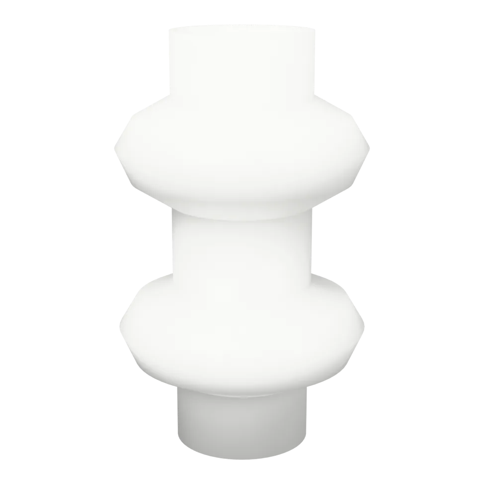 Pilule Double Pendelleuchte aus Glas und Eisen in Weiß – glänzend, 3D-Ansicht