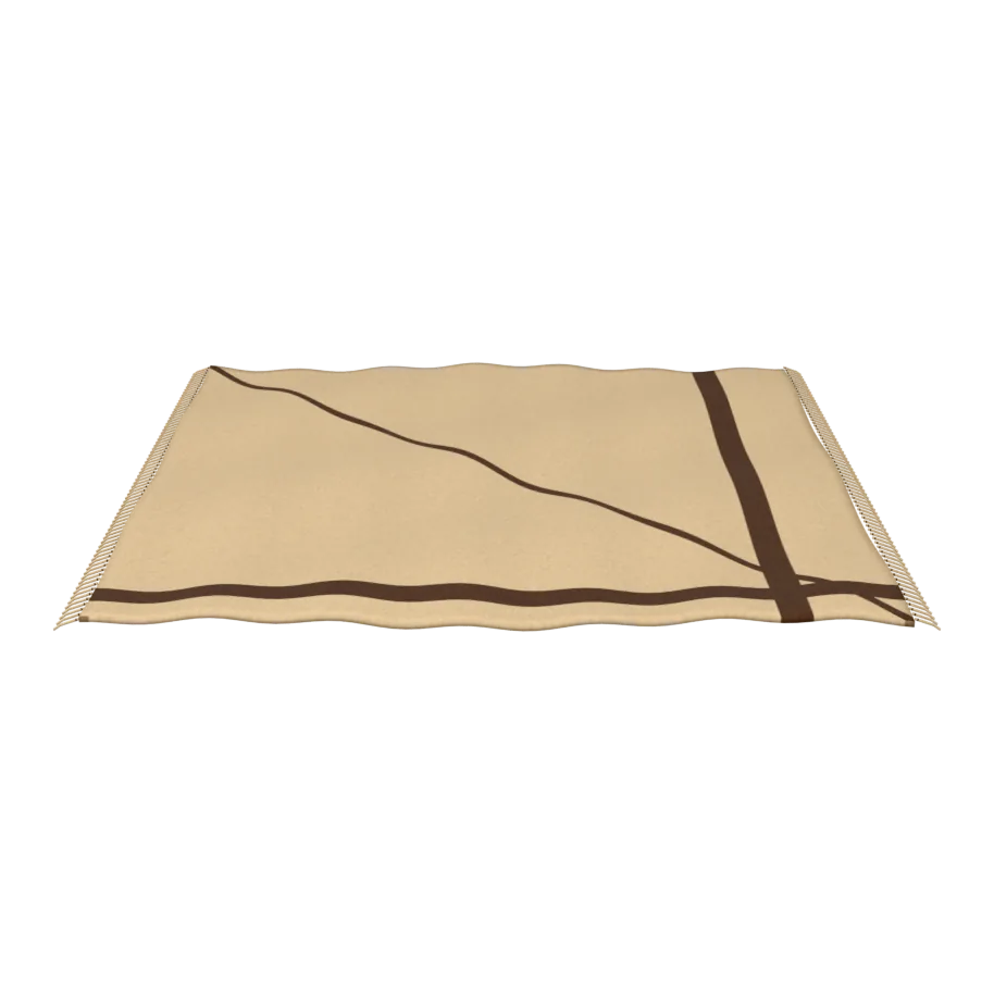 The s'il vous Plaid Baumwollplaid – Größe: 130 × 170 cm · Farbe: Bohemian-Weiß, 3D-Ansicht