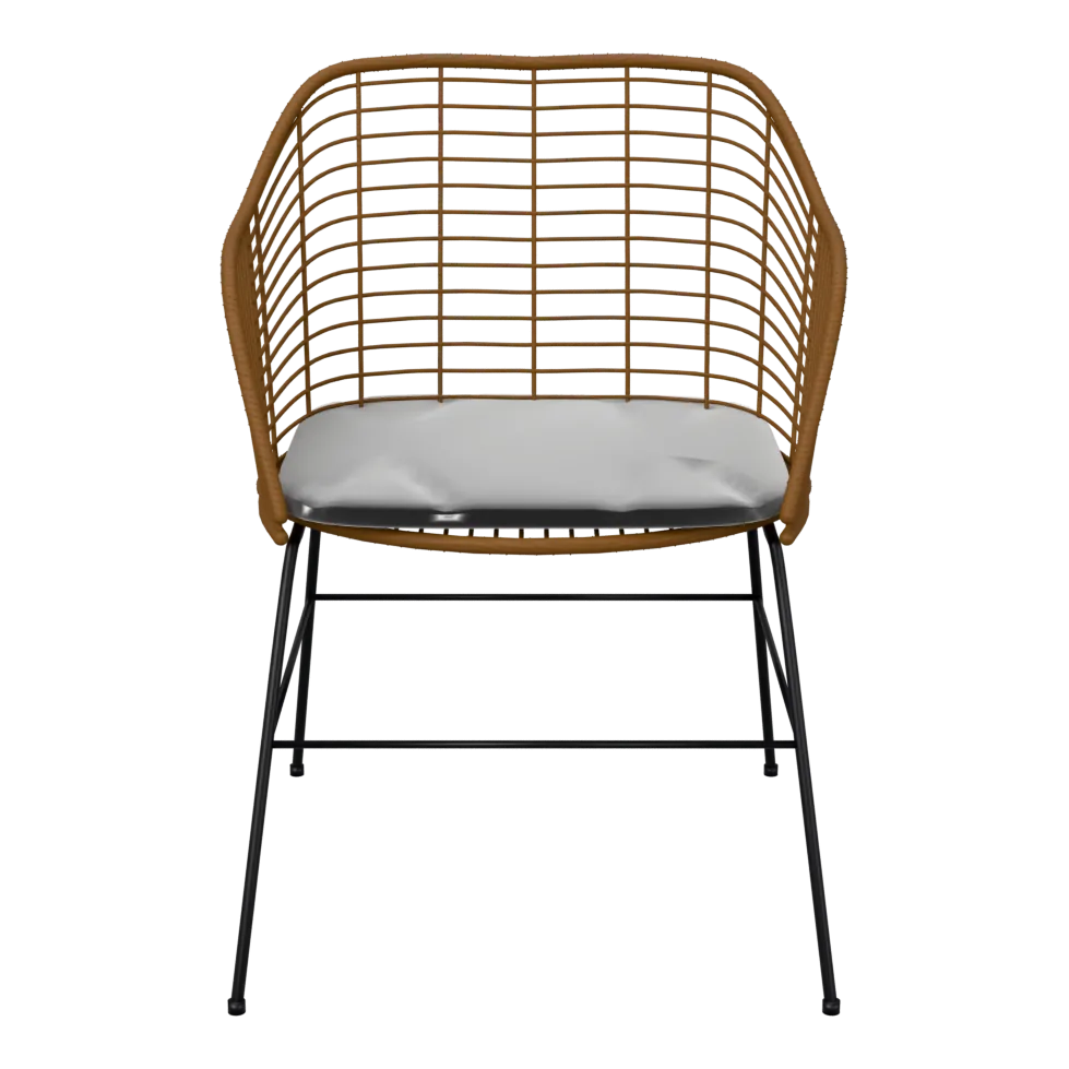 Outdoor Gartensessel aus Polyrattan, 2er-Set, 3D-Ansicht