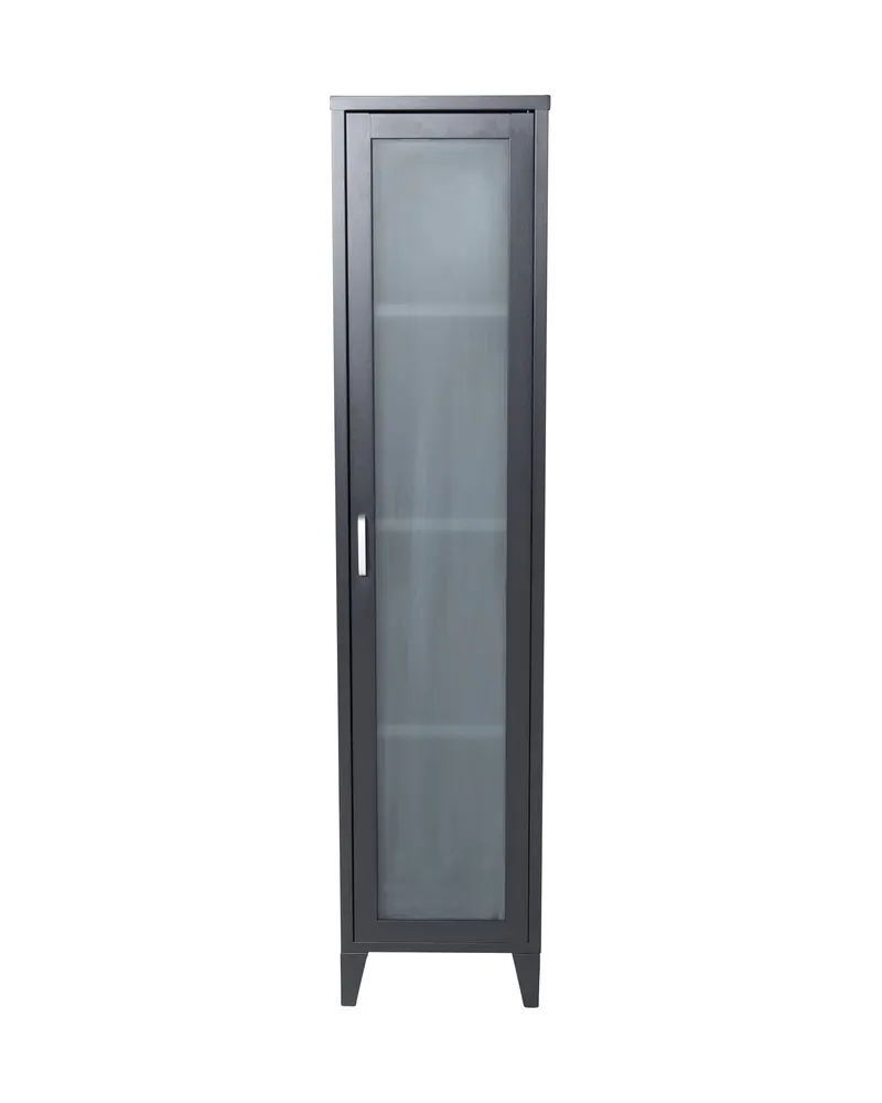 Acero Highboard aus pulverbeschichtetem Stahl mit Glastüren, Weiß
