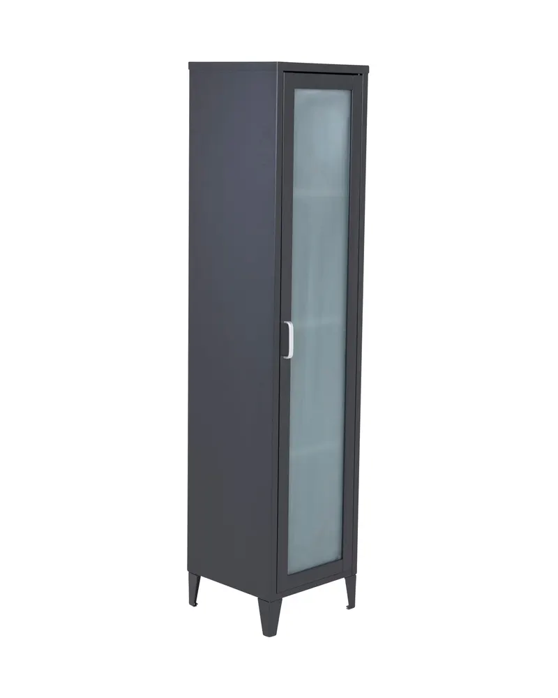 Acero Highboard aus Stahl mit Glastüren in 35 × 150 × 35 cm, Schwarz, Ansicht 2