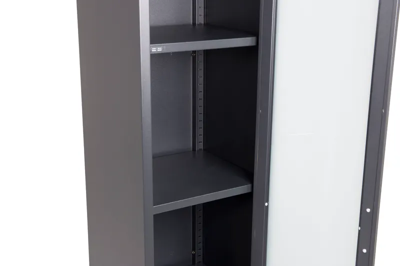 Acero Highboard aus Stahl mit Glastüren in 35 × 150 × 35 cm, Schwarz, Ansicht 4