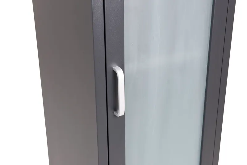 Acero Highboard aus Stahl mit Glastüren in 35 × 150 × 35 cm, Schwarz, Ansicht 5