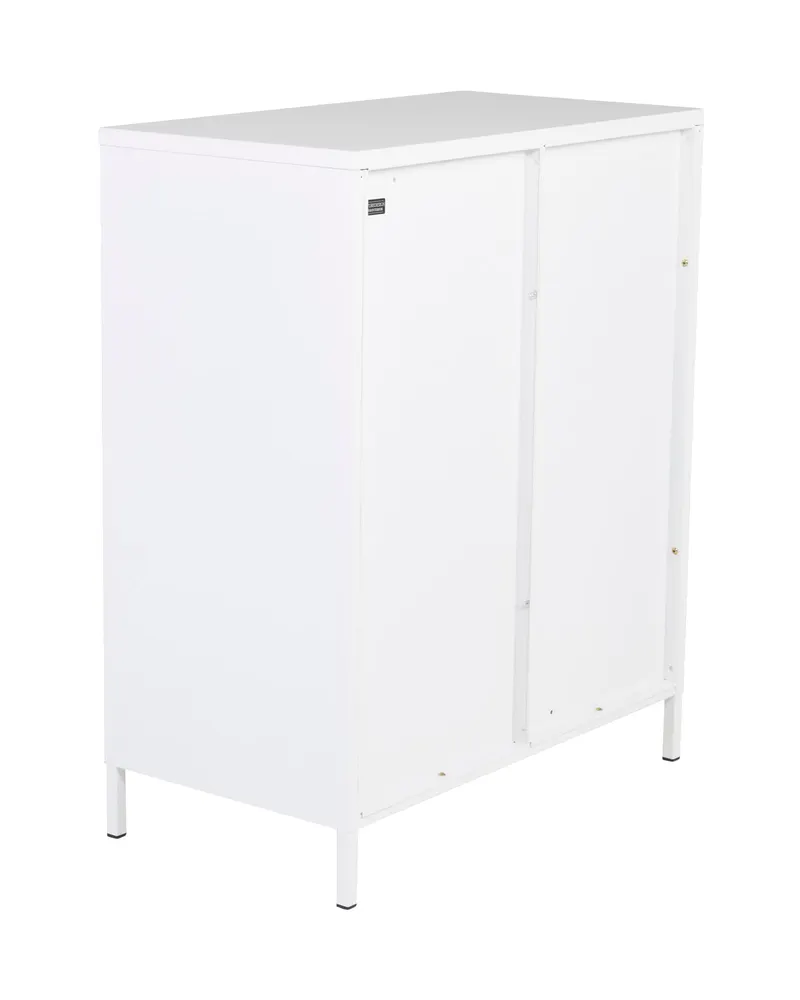 Acero Highboard aus Stahl mit Glastüren in 43 × 97 × 80 cm, Weiß, Ansicht 4