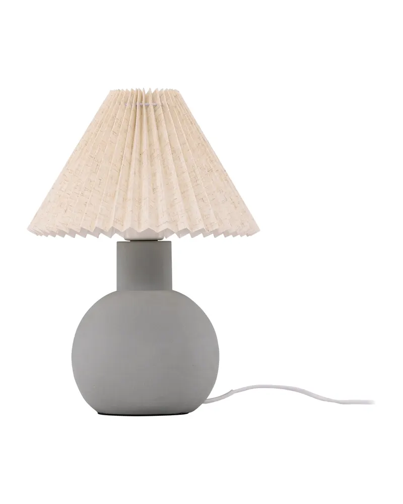 Älvsborg Tischlampe mit rundem Betonfuß und Plisseeschirm, Ansicht 6