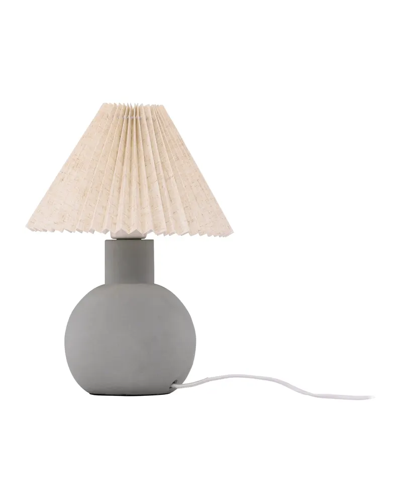 Älvsborg Tischlampe mit rundem Betonfuß und Plisseeschirm, Ansicht 8