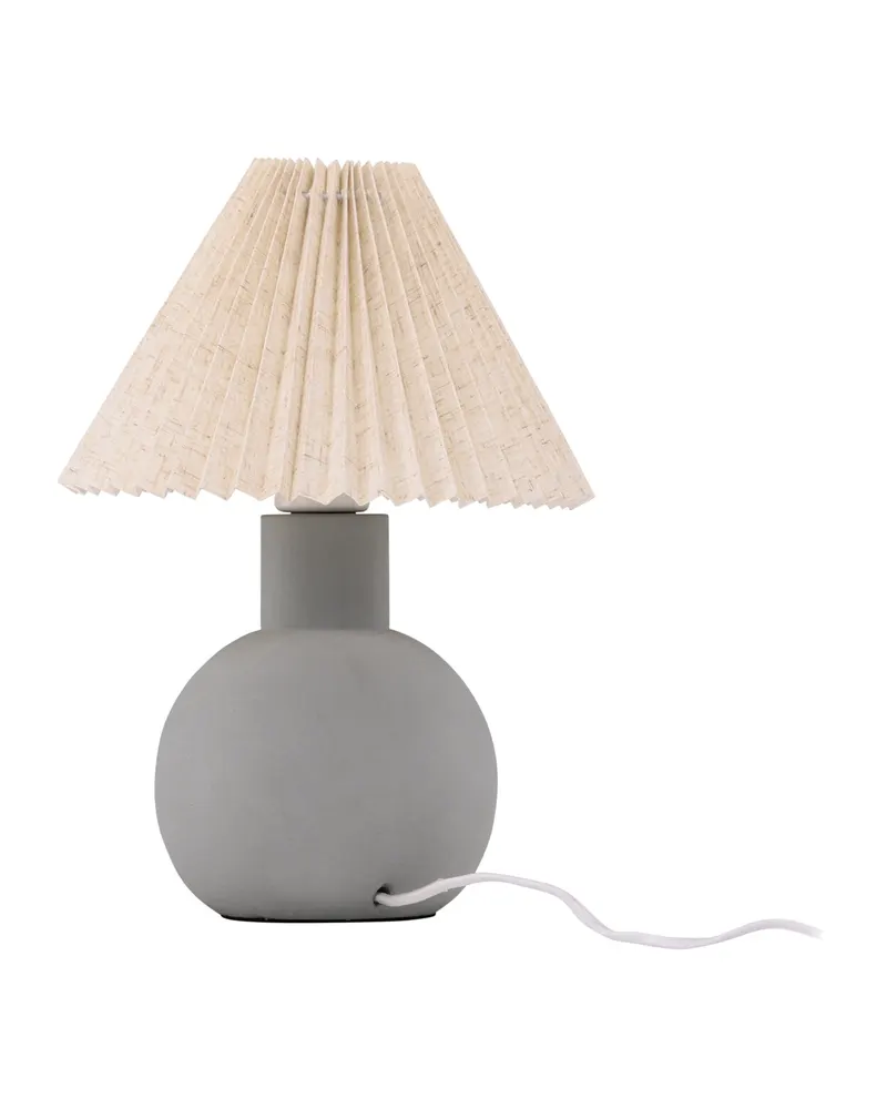 Älvsborg Tischlampe mit rundem Betonfuß und Plisseeschirm, Ansicht 9