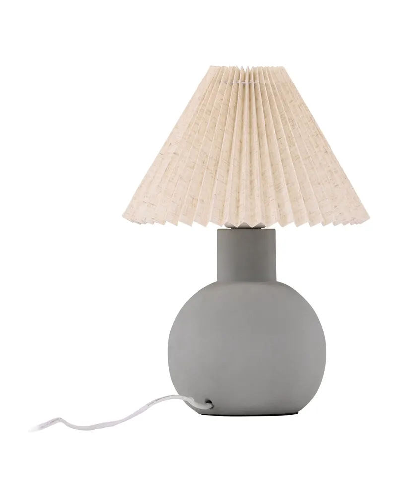 Älvsborg Tischlampe mit rundem Betonfuß und Plisseeschirm, Ansicht 11