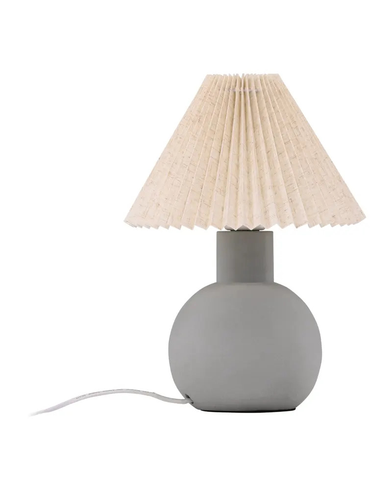 Älvsborg Tischlampe mit rundem Betonfuß und Plisseeschirm, Ansicht 12