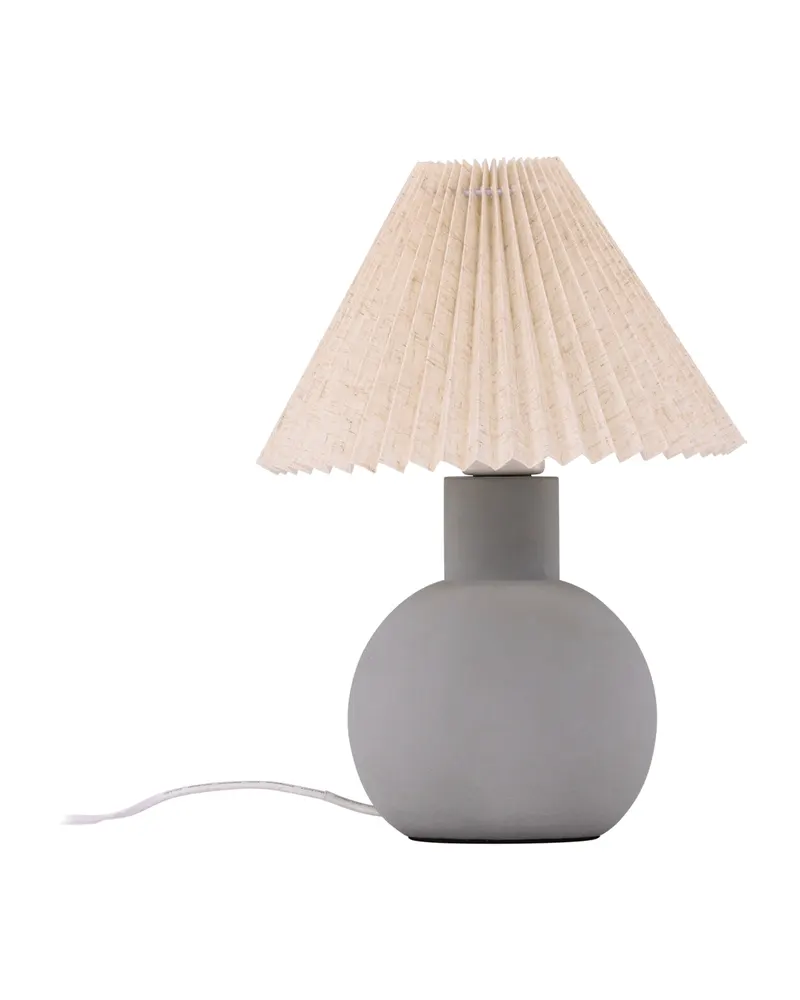 Älvsborg Tischlampe mit rundem Betonfuß und Plisseeschirm, Ansicht 13
