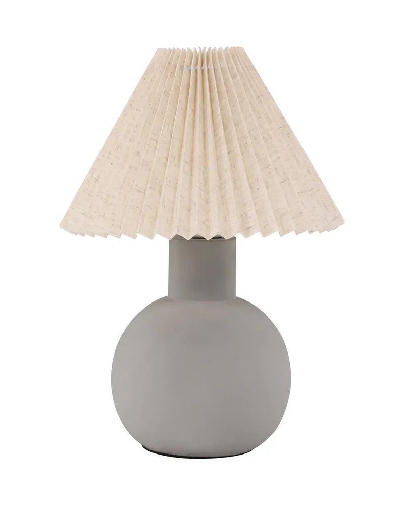 Älvsborg Tischlampe mit rundem Betonfuß und Plisseeschirm, Ansicht 2