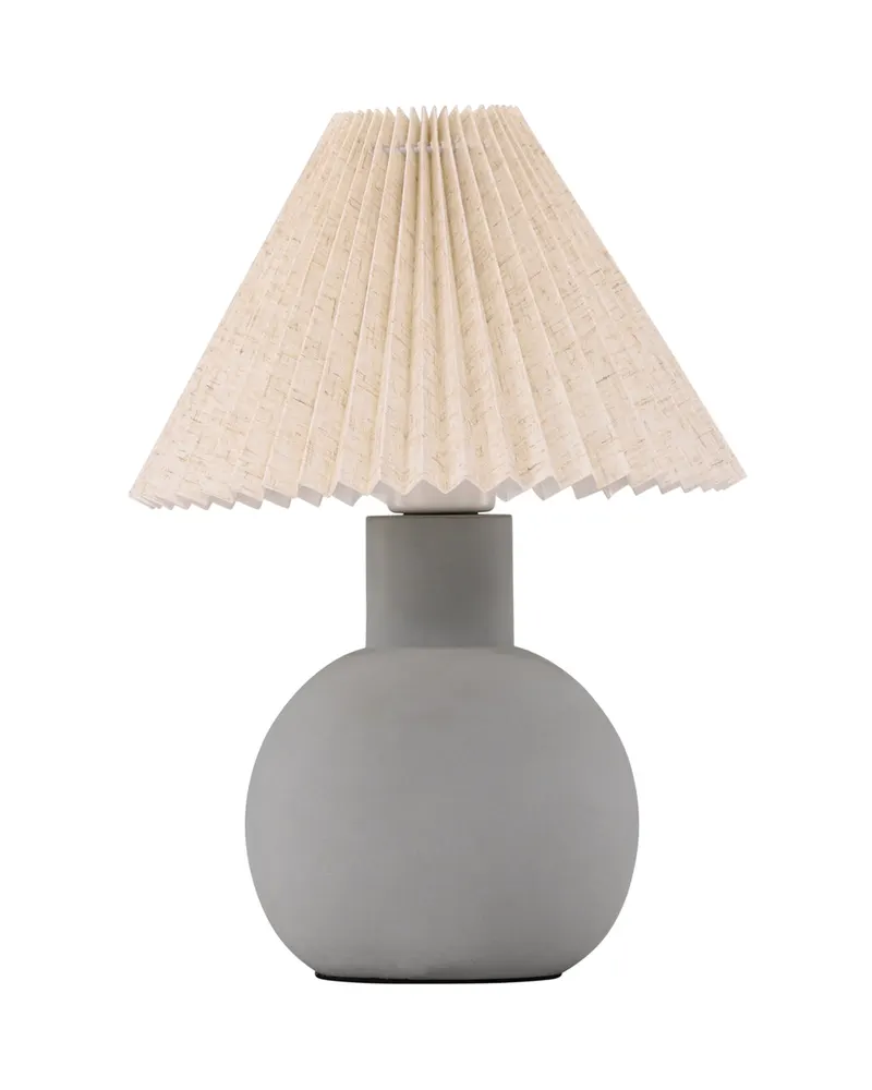 Älvsborg Tischlampe mit rundem Betonfuß und Plisseeschirm, Ansicht 4
