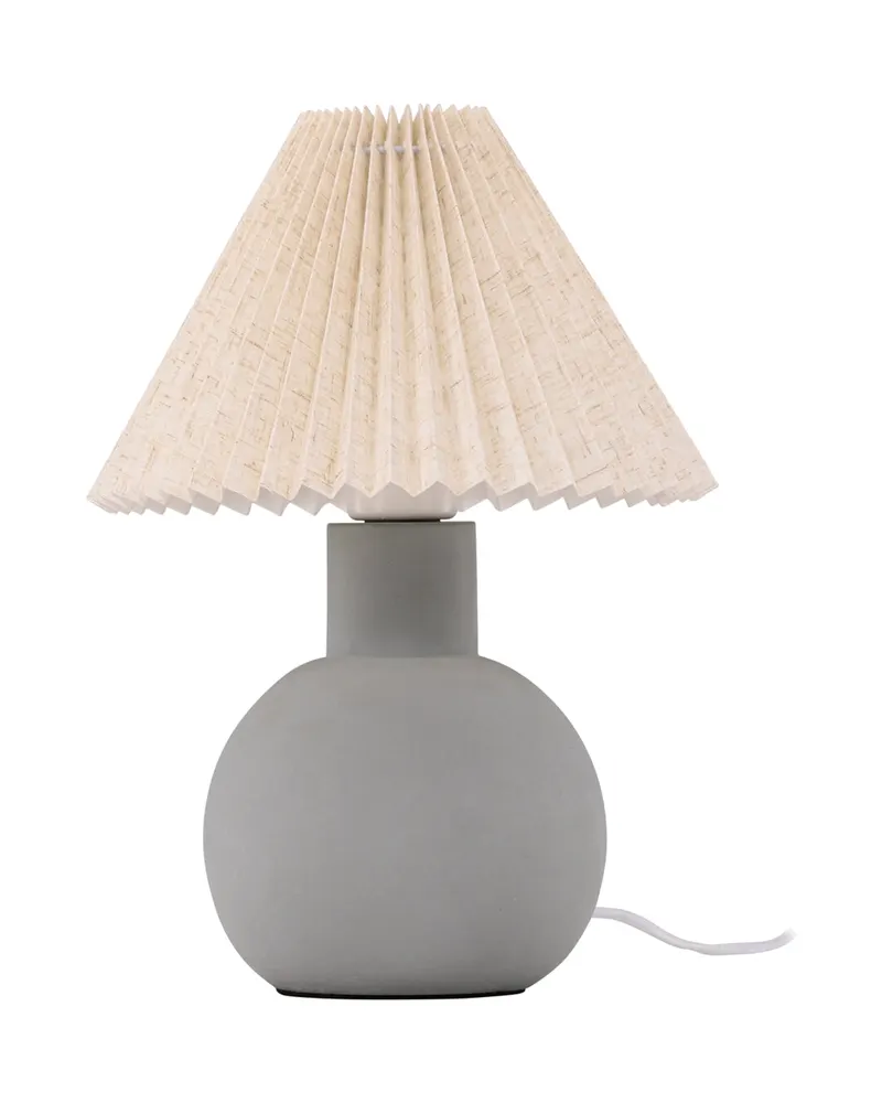 Älvsborg Tischlampe mit rundem Betonfuß und Plisseeschirm, Ansicht 5