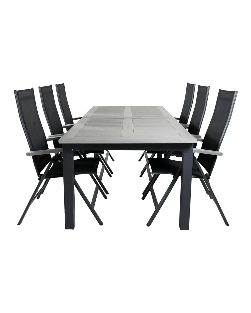 Albany & Albany Gartenmöbel-Set: 6 Hochlehner, Tisch bis 324 cm