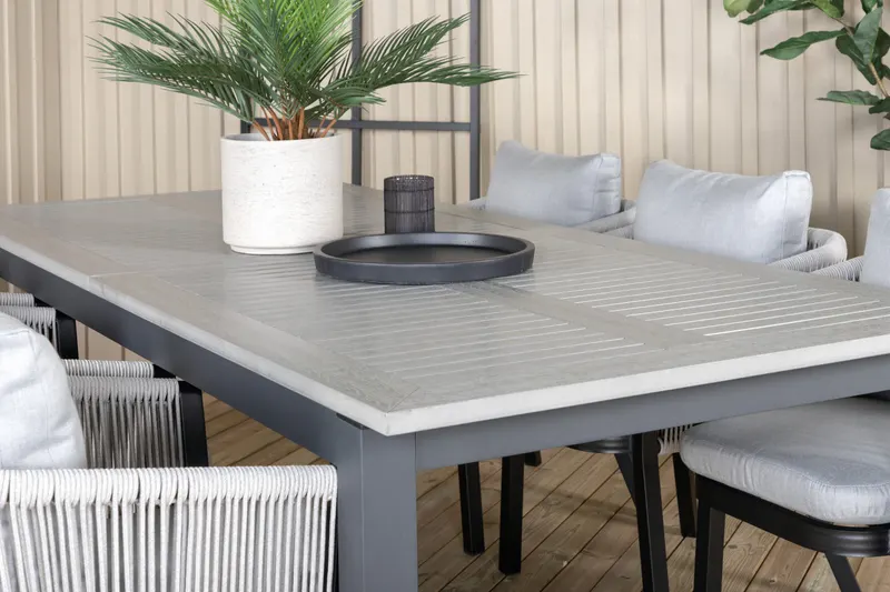 Albany & Virya Gartenmöbel-Set mit 6 Stühlen, im Wohnraum, Ansicht 5