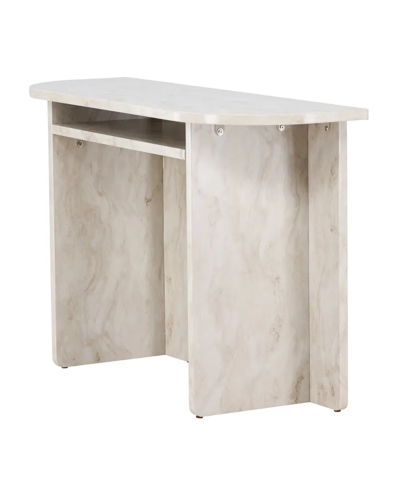 Ålesund rechteckiger Beistelltisch in Marmoroptik mit Ablage in 120 × 40 cm, Ansicht 6