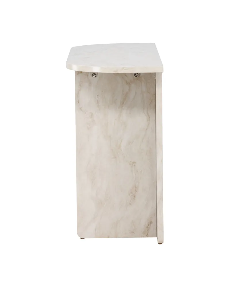 Ålesund rechteckiger Beistelltisch in Marmoroptik mit Ablage in 120 × 40 cm, Ansicht 7