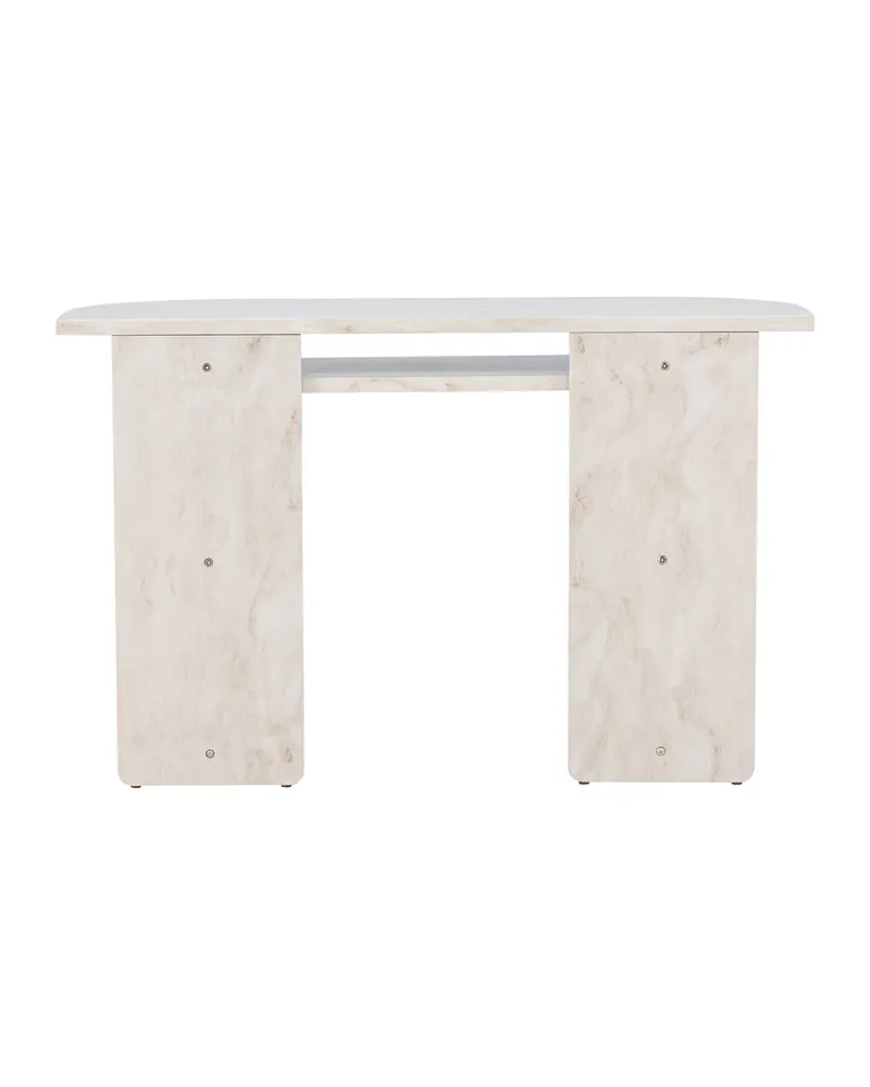 Ålesund rechteckiger Beistelltisch in Marmoroptik mit Ablage in 120 × 40 cm, Ansicht 9