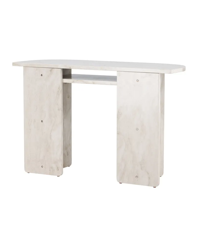 Ålesund rechteckiger Beistelltisch in Marmoroptik mit Ablage in 120 × 40 cm, Ansicht 10