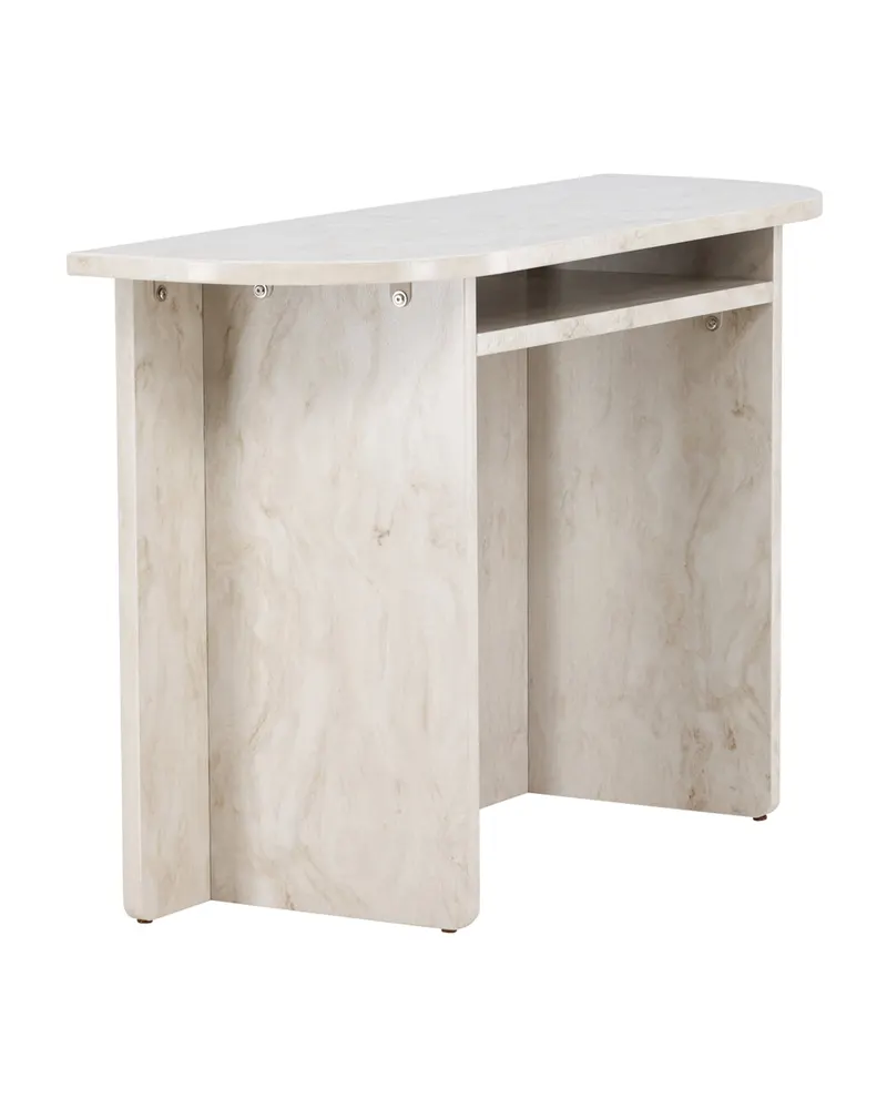 Ålesund rechteckiger Beistelltisch in Marmoroptik mit Ablage in 120 × 40 cm, Ansicht 12