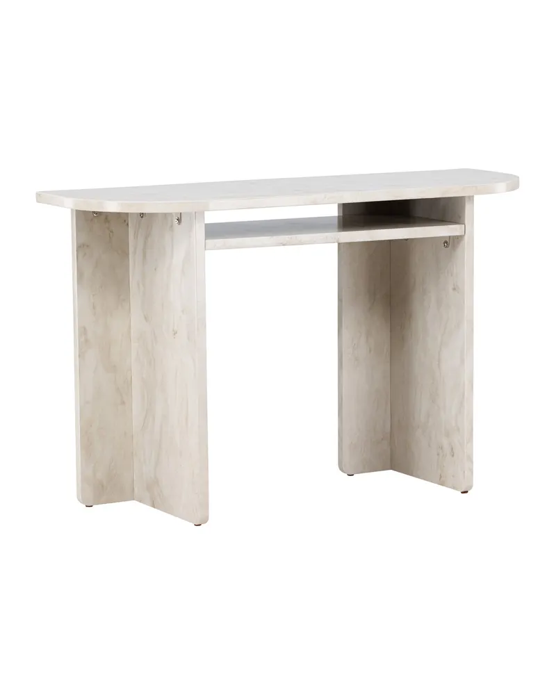 Ålesund rechteckiger Beistelltisch in Marmoroptik mit Ablage in 120 × 40 cm, Ansicht 3