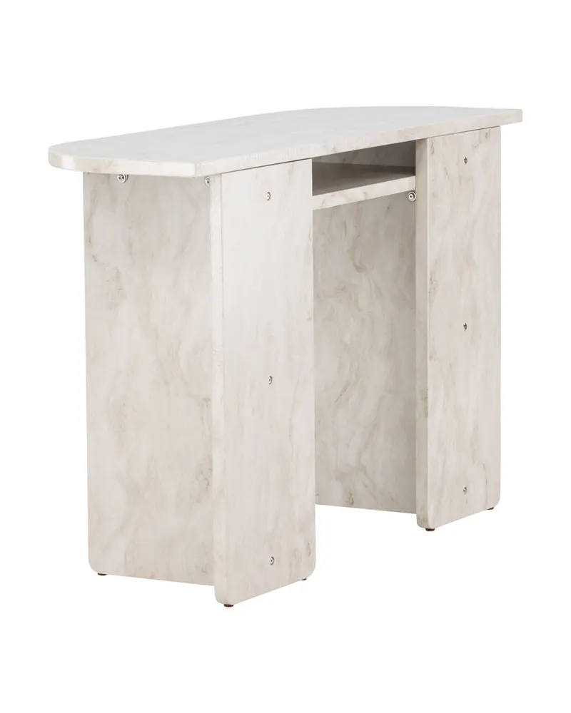 Ålesund rechteckiger Beistelltisch in Marmoroptik mit Ablage in 120 × 40 cm, Ansicht 5