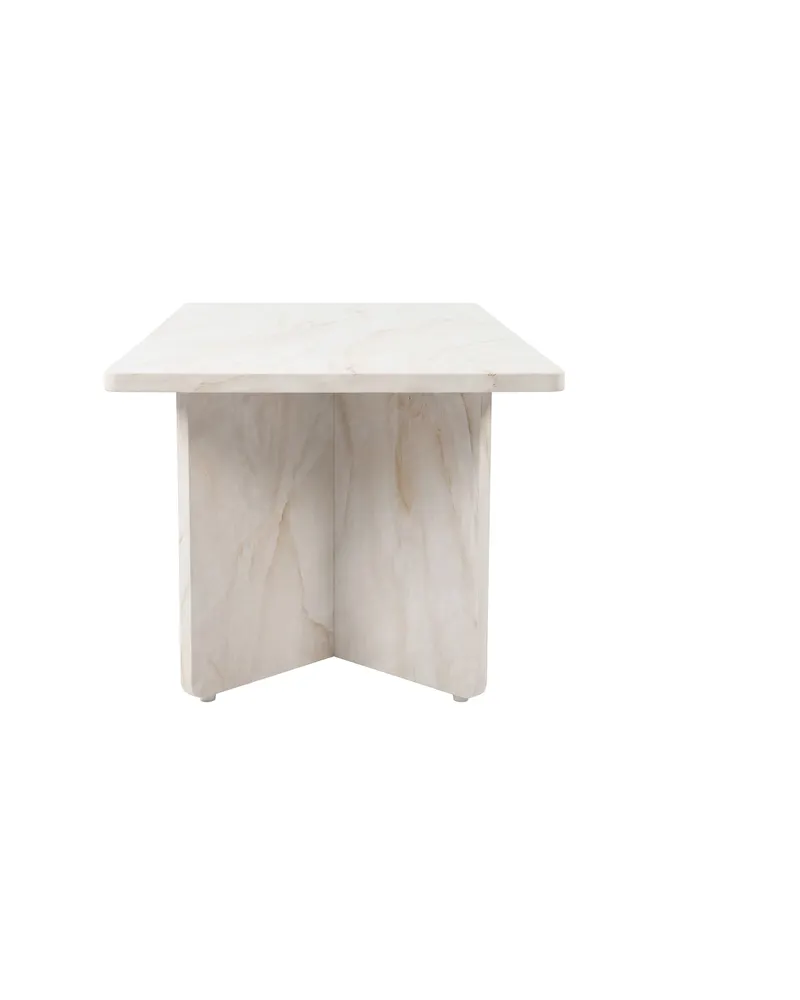 Ålesund rechteckiger Beistelltisch in Marmoroptik mit Ablage in 120 × 60 × 42 cm, Ansicht 3