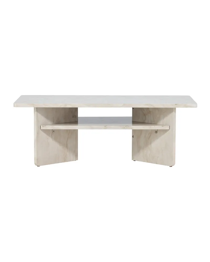 Ålesund eckiger Couchtisch in Marmoroptik in 120 × 60 cm, Ansicht 1