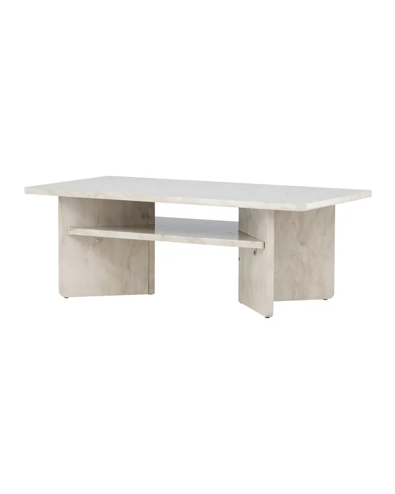 Ålesund eckiger Couchtisch in Marmoroptik in 120 × 60 cm, Ansicht 3