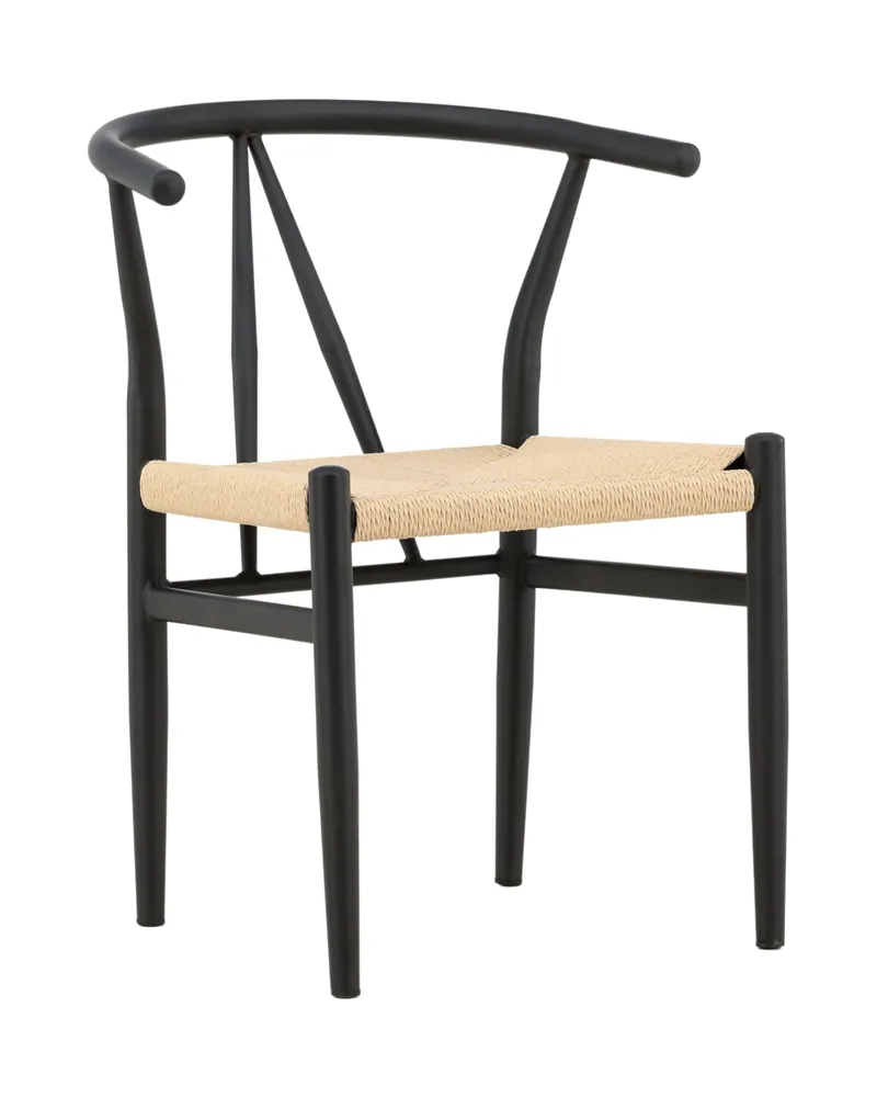 Alfons Esszimmerstuhl mit Stahlgestell in Beige, Gestell Schwarz, Ansicht 2