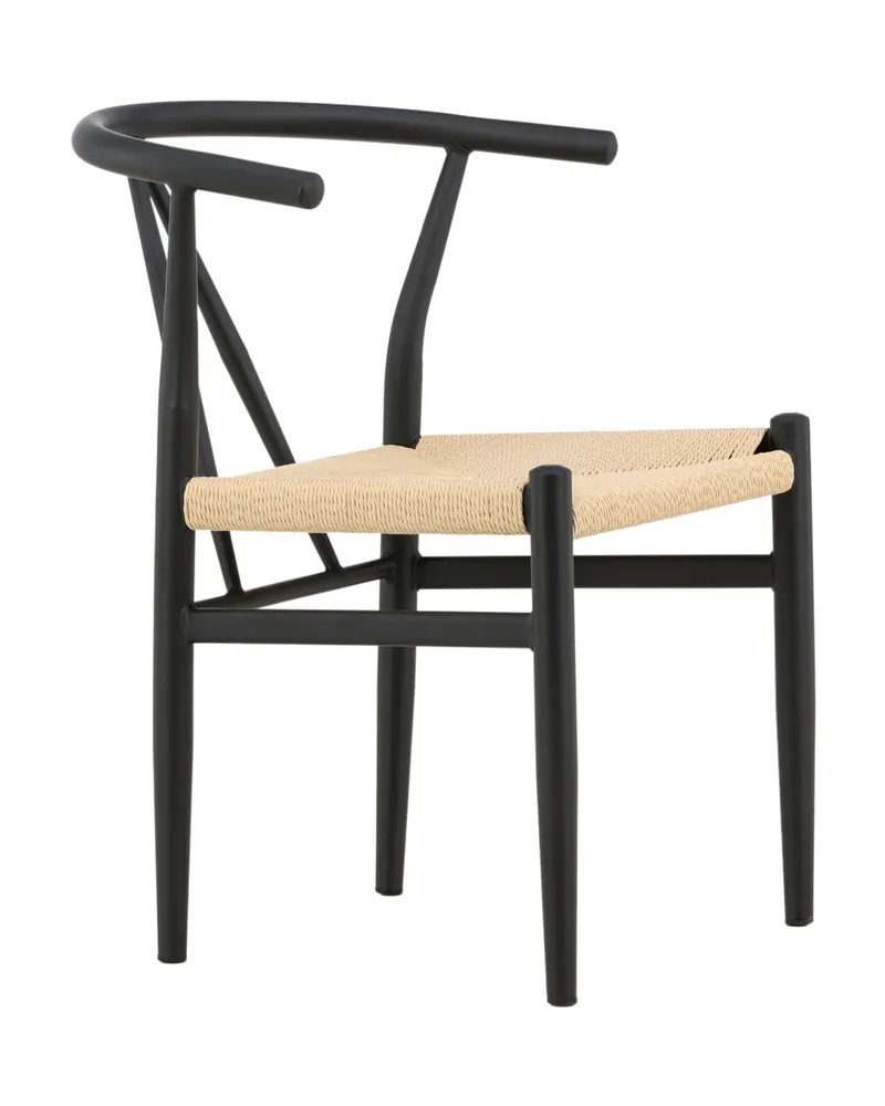 Alfons Esszimmerstuhl mit Stahlgestell in Beige, Gestell Schwarz, Ansicht 3