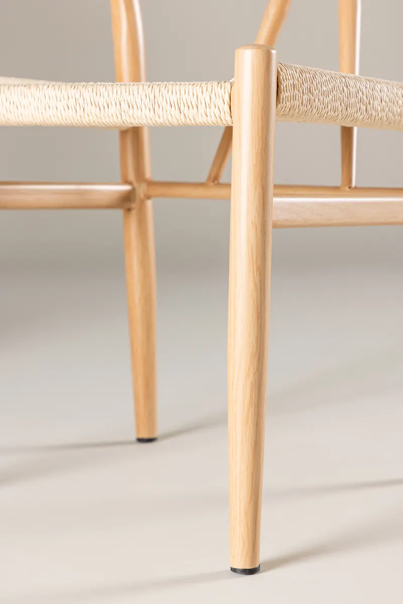 Alfons Esszimmerstuhl mit Stahlgestell in Beige, Gestell Natur, im Wohnraum, Ansicht 4