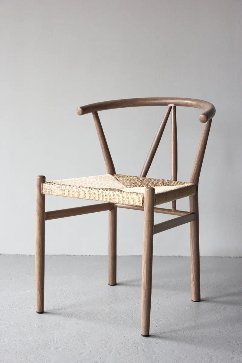 Alfons Esszimmerstuhl mit Stahlgestell in Beige, Gestell Braun, im Wohnraum, Ansicht 1