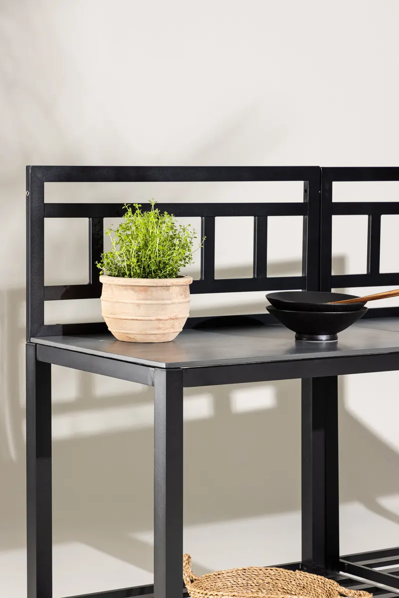 Alicante Outdoor-Küchenmodul mit Steinplatte, im Wohnraum, Ansicht 1