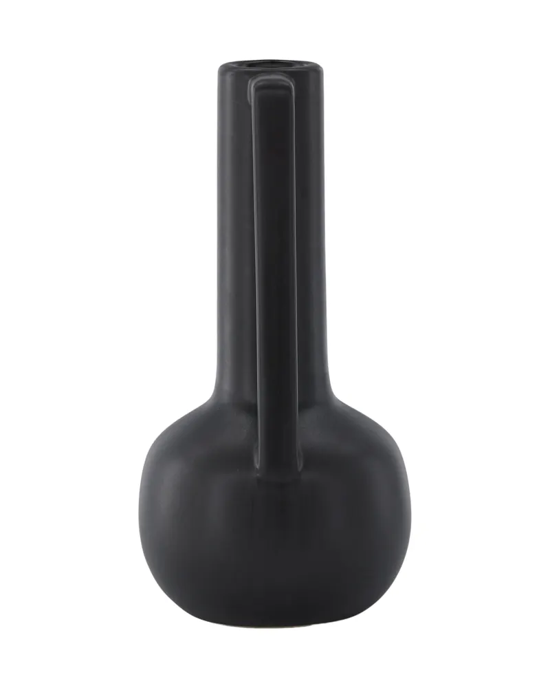 Allis Vase aus Steinzeug mit Kugelbauch, langem Hals und Henkel in Schwarz, Ansicht 7