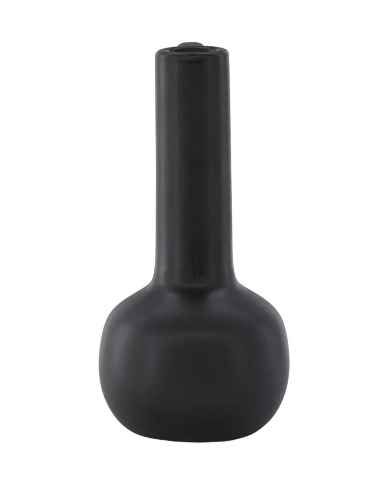 Allis Vase aus Steinzeug mit Kugelbauch, langem Hals und Henkel in Schwarz, Ansicht 4