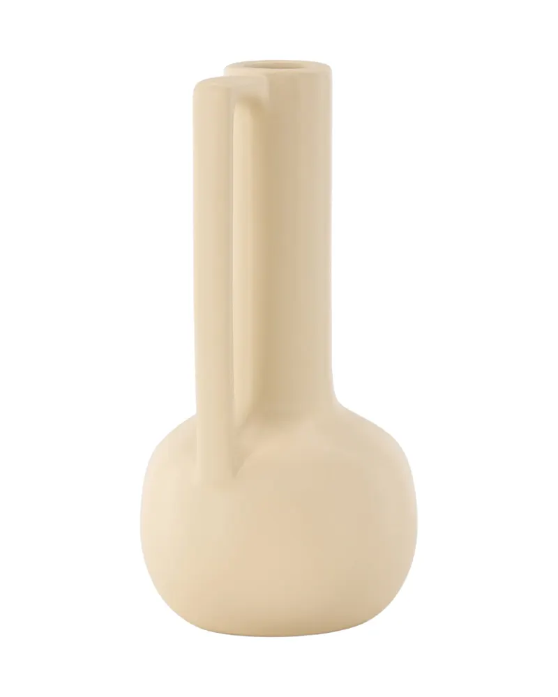Allis Vase aus Steinzeug mit Kugelbauch, langem Hals und Henkel in Gelb, Ansicht 8