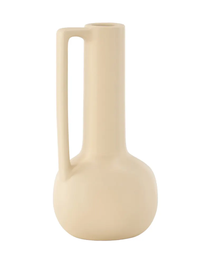 Allis Vase aus Steinzeug mit Kugelbauch, langem Hals und Henkel in Gelb, Ansicht 9