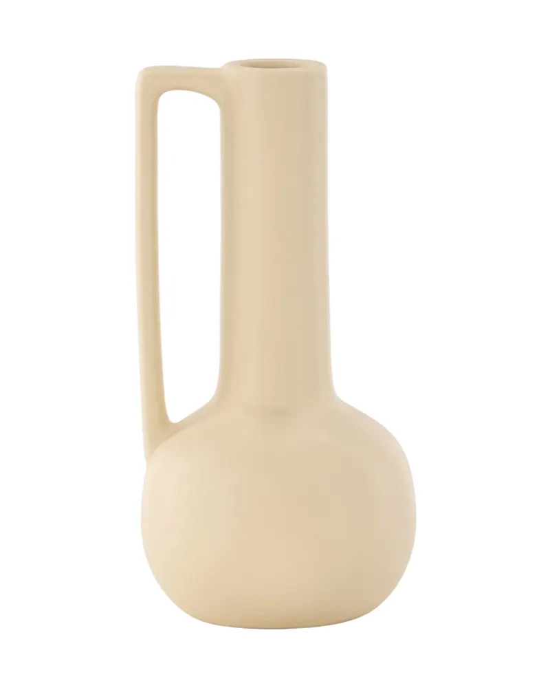 Allis Vase aus Steinzeug mit Kugelbauch, langem Hals und Henkel in Gelb, Ansicht 10